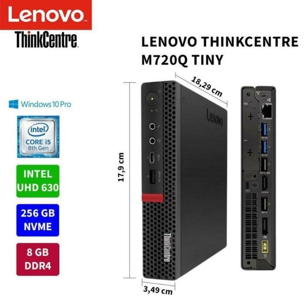 Lenovo ThinkCentre M720q TINY Desktop Computer - i5-8500T 8GB RAM 256GB SSD Windows 10 Pro