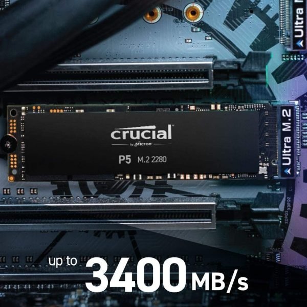 Crucial P5 500GB 3D NAND NVMe Internal SSD, up to 3400MB/s - CT500P5SSD8 - Image 2